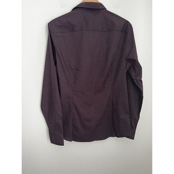 NEW H&M Burgundy purple Button Front SLIM FIT Long Sleeve Mens DRESS Shirt M - Picture 6 of 7